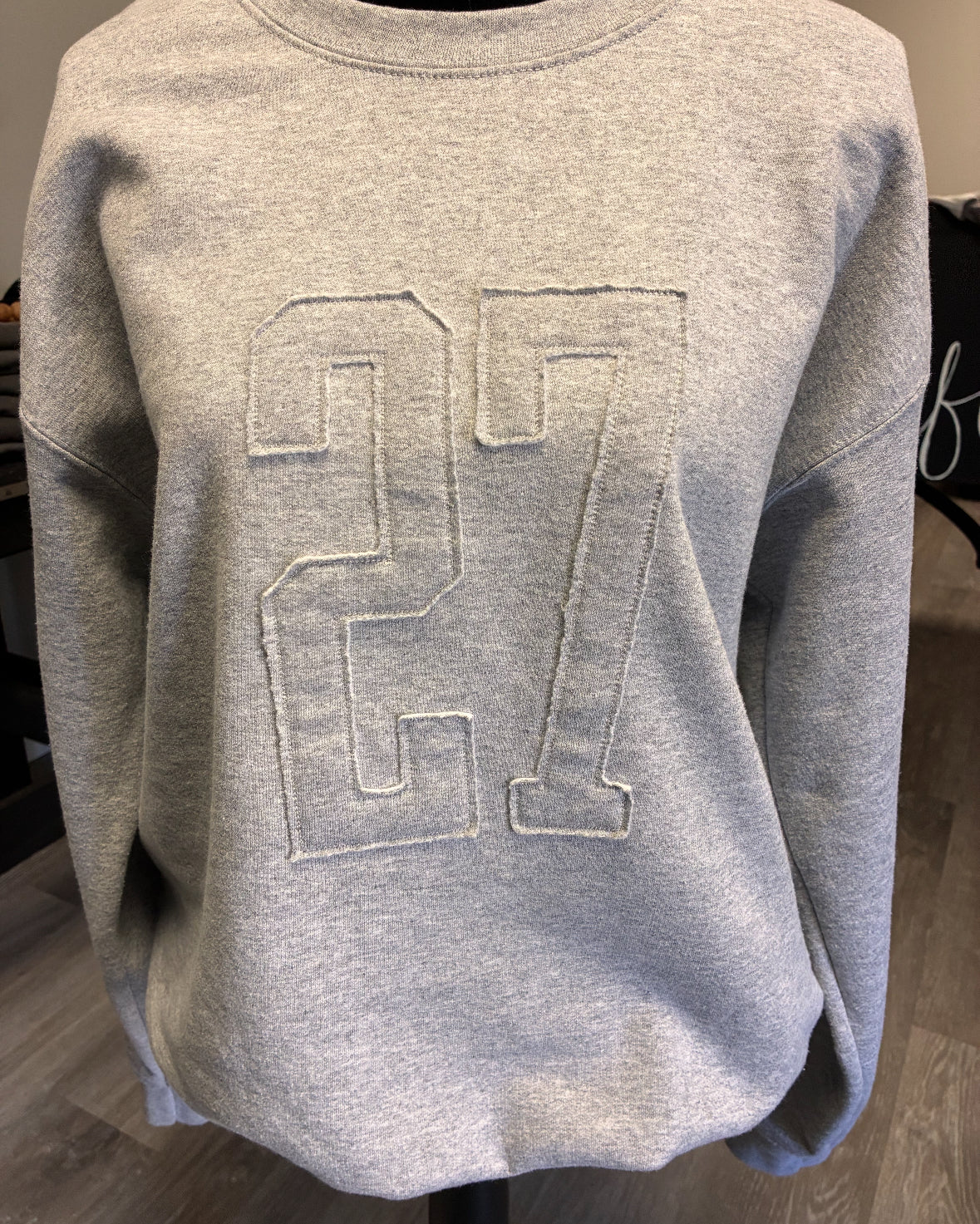 Monochromatic Embroidered Number Shirt