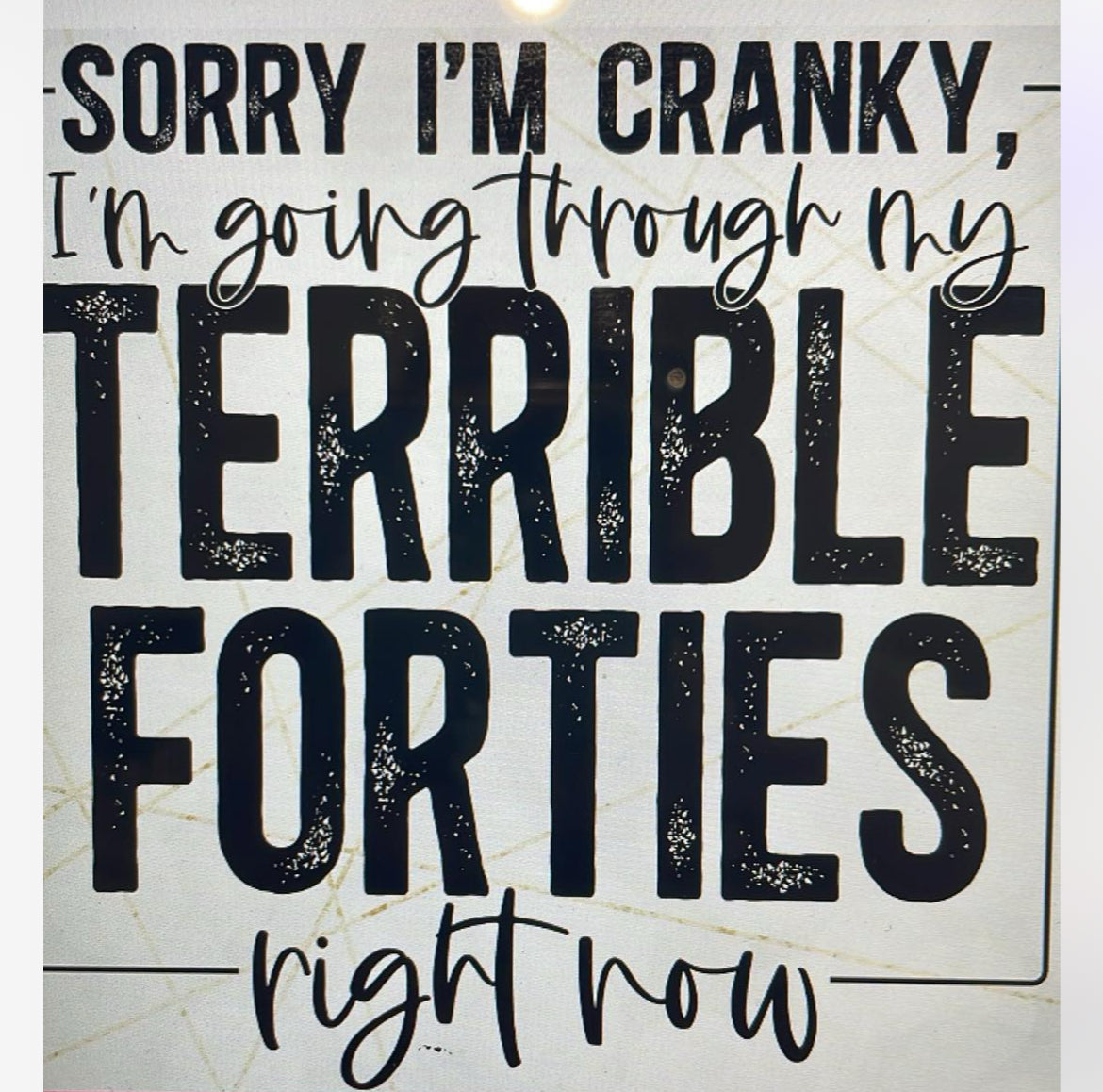 Sorry I’m Cranky, I’m Going Through My Terrible Forties Right Now Teeshirt