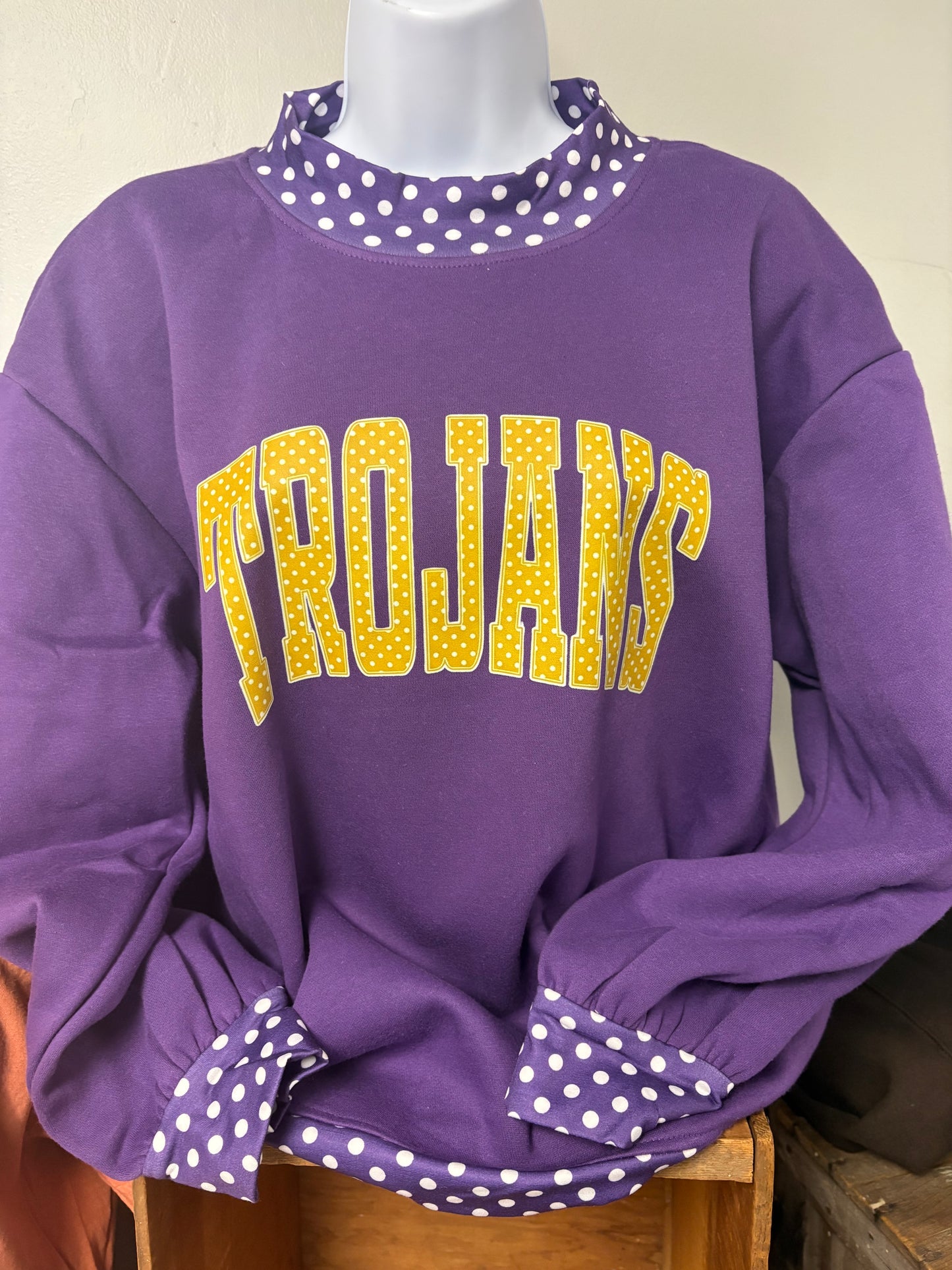 Trojans Polka Dot Mock Neck Sweatshirt