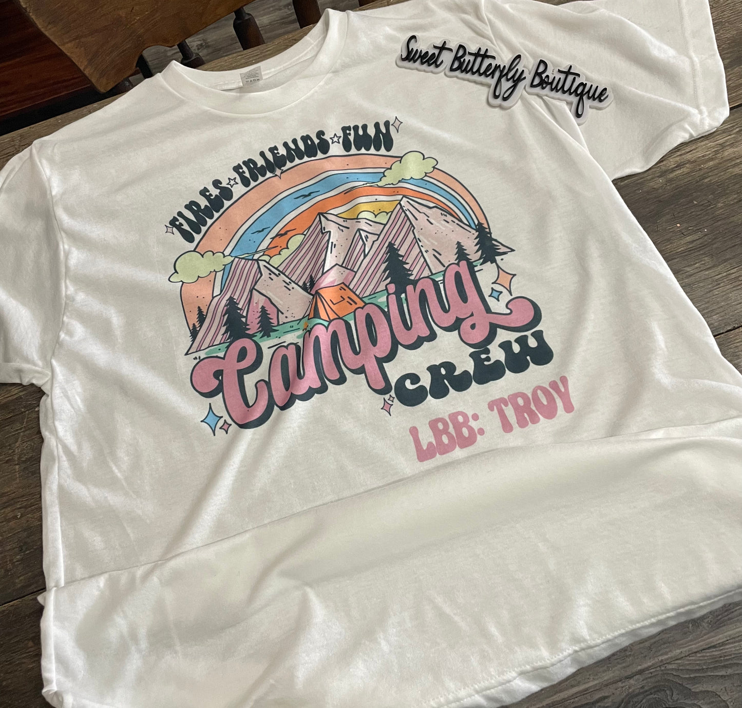 Fires, Friends, Fun Camping Crew Teeshirt