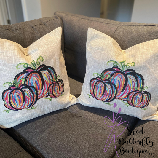 Colorful Pumpkins Pillow Cover