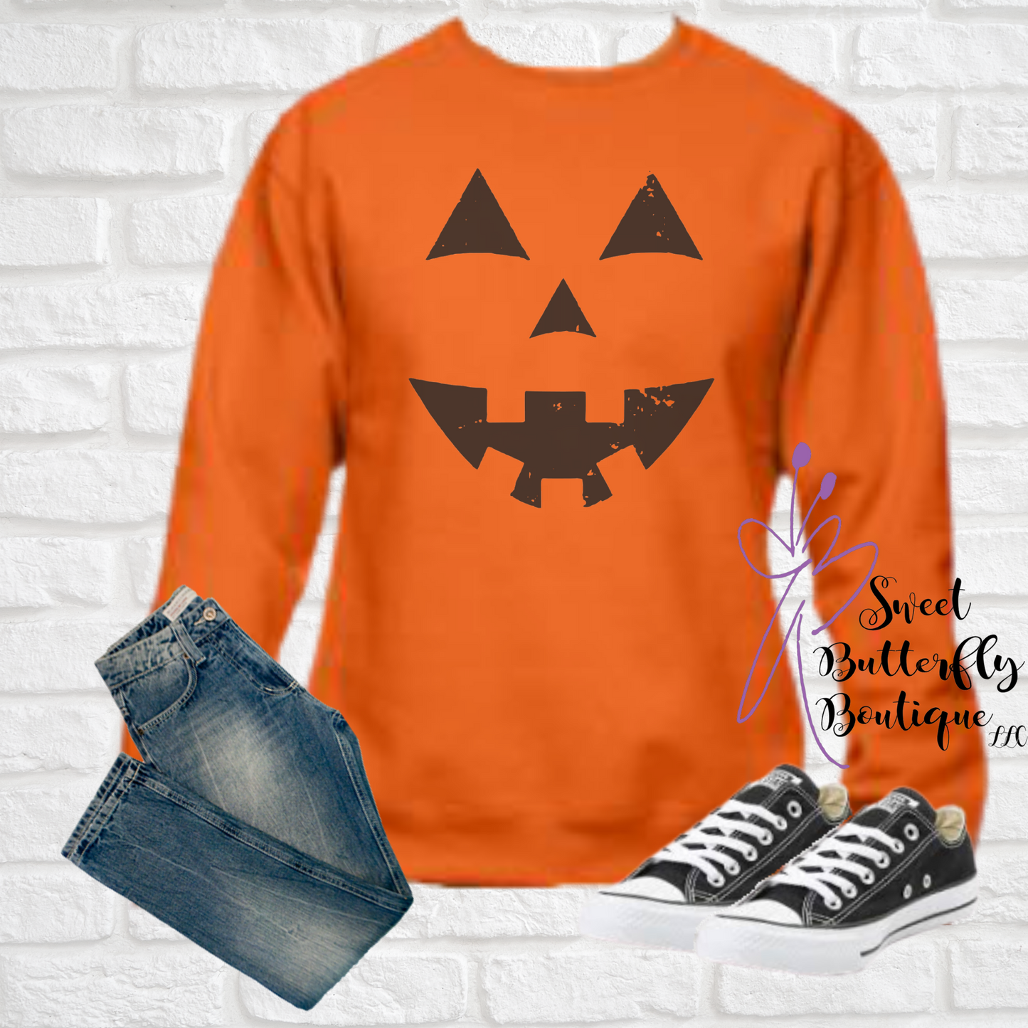 Distressed Pumpkin Face