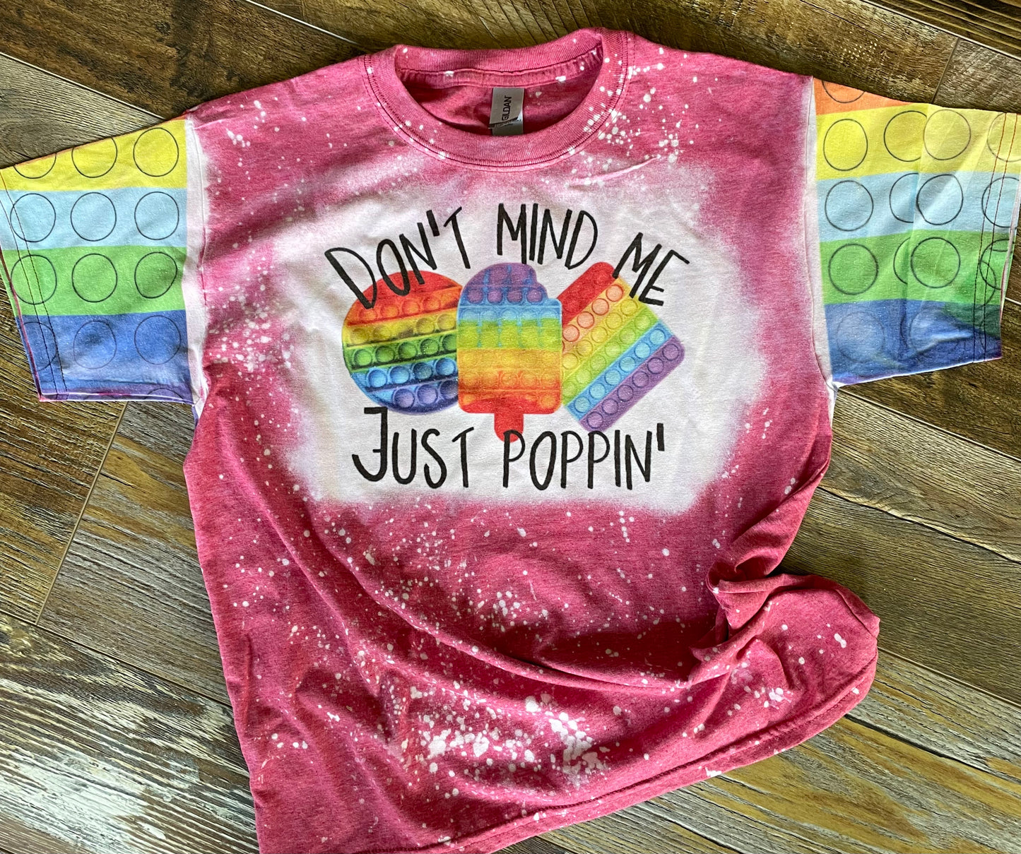Don’t Mind Me Just Poppin’ Bleached Adult Teeshirt
