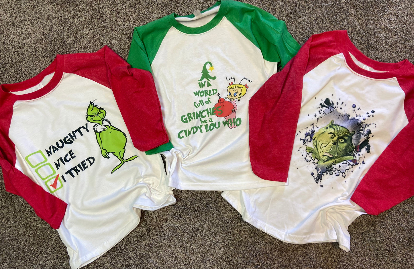 Grinch Face Raglan
