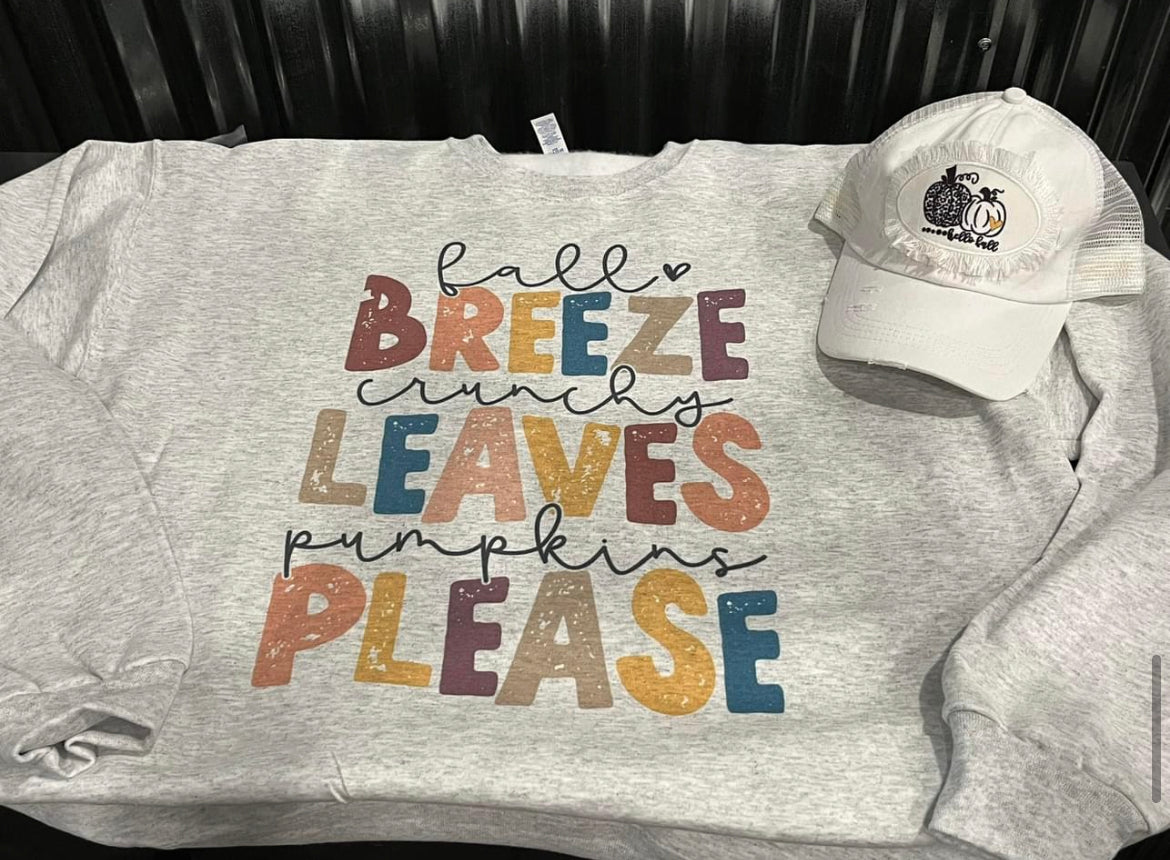 Fall Breeze, Crunchy Leaves, Pumpkins Please Sweatshirt
