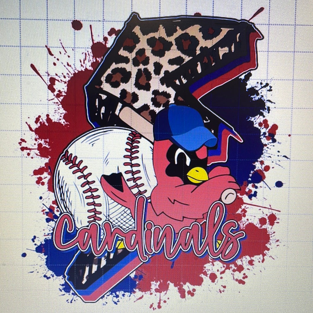 Cardinals Cheetah Bolt Teeshirt