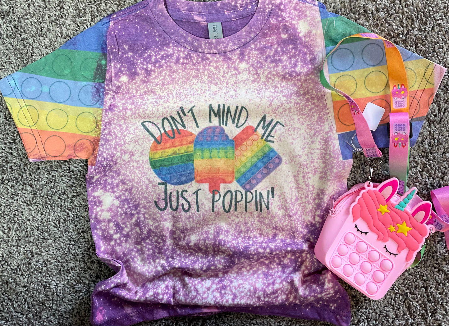 Don’t Mind Me Just Poppin’ Bleached Children’s Teeshirt Size