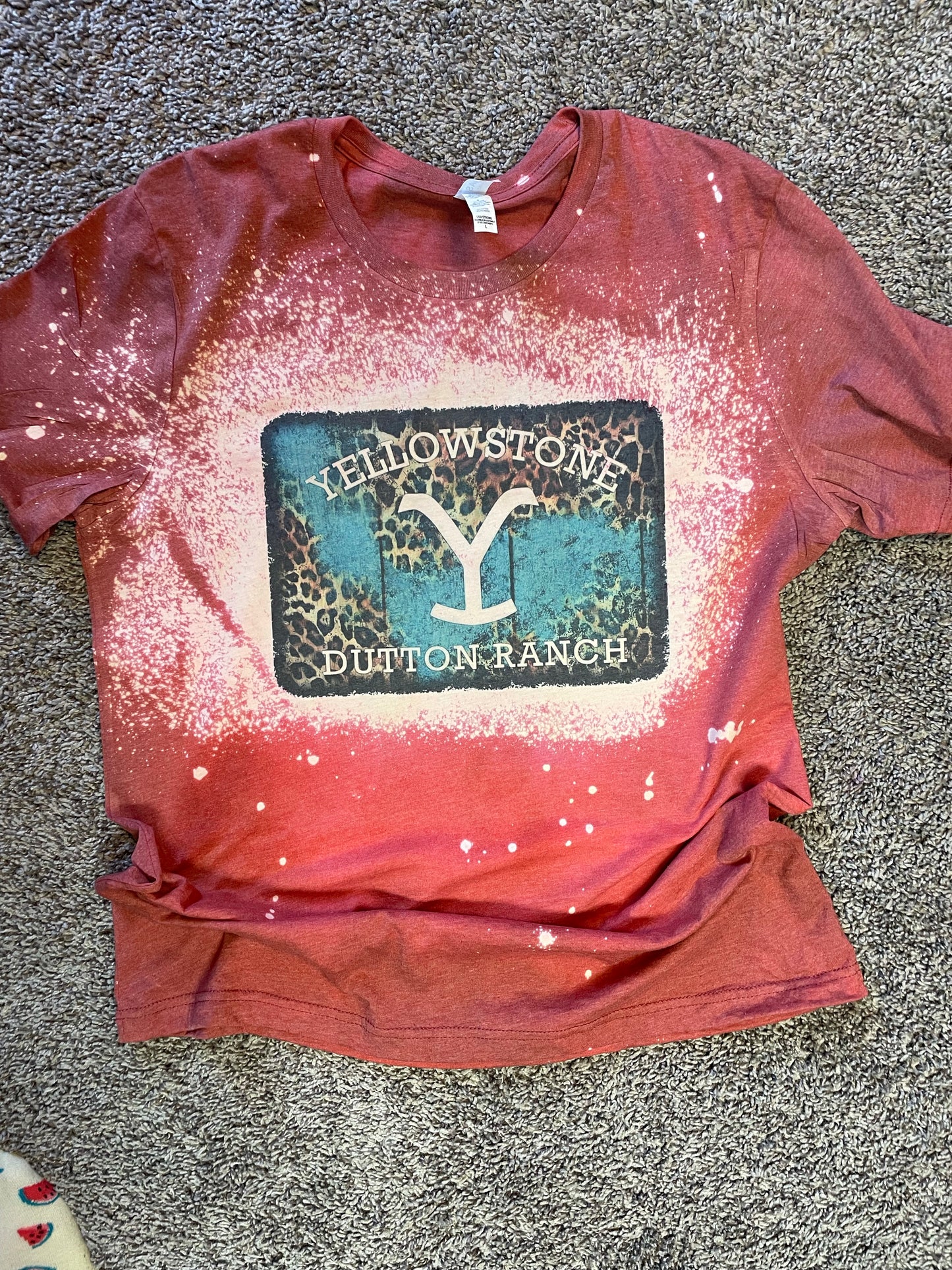 Yellowstone Dutton Ranch Blue and Cheetah Teeshirt