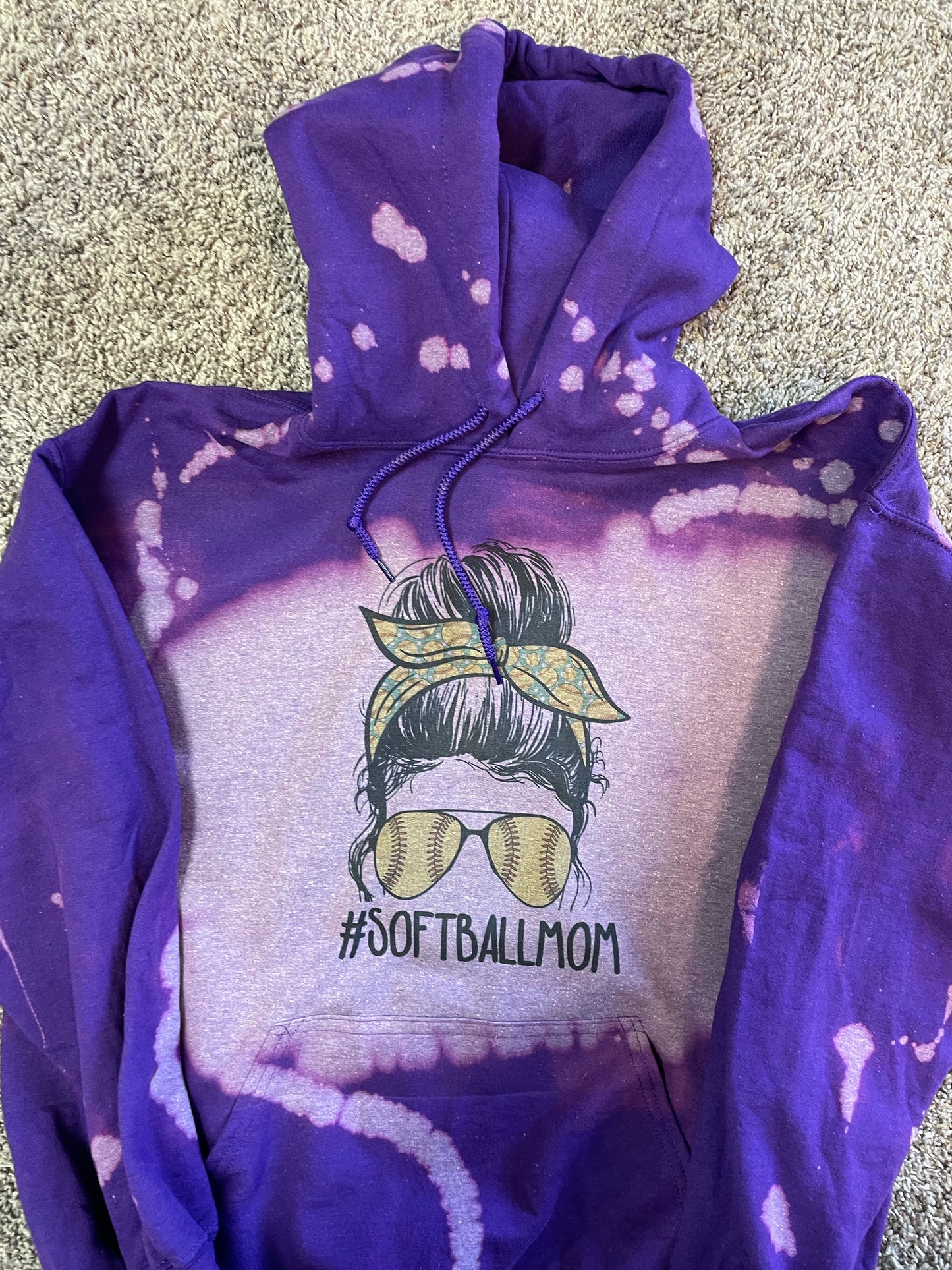 Softball Mom Messy Bun Sweatshirt