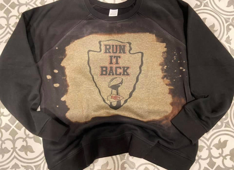 Run It Back Black Bleached Sweatshirt