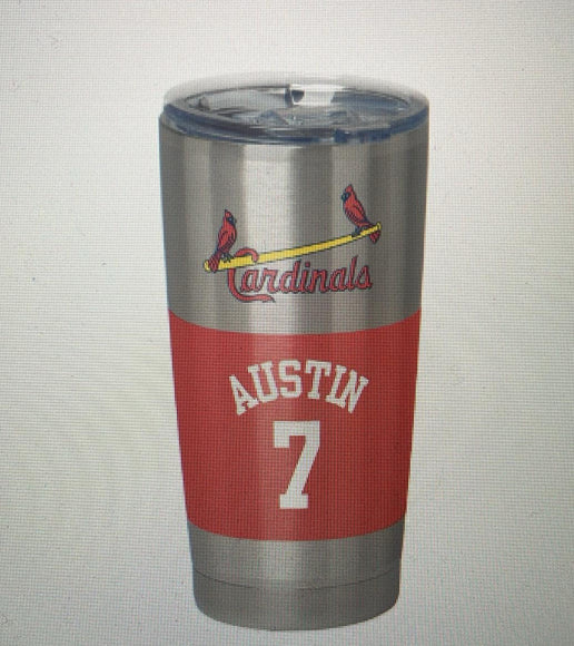 STL Cardinals Custom Name 20 Ounce Tumbler