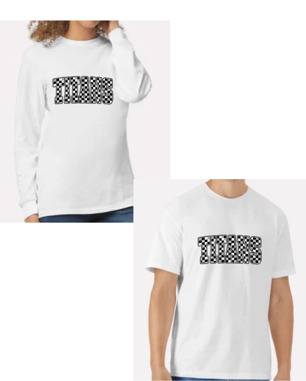 Black and White Checkered Titans Shirt