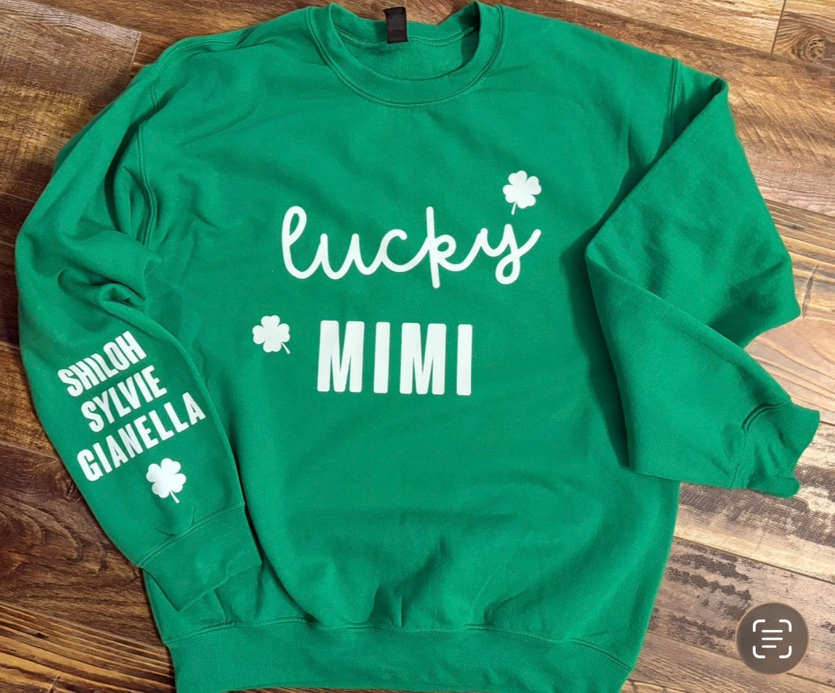 Lucky Mama Shirt (with names on sleeve)