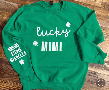 Lucky Mama Shirt (with names on sleeve)