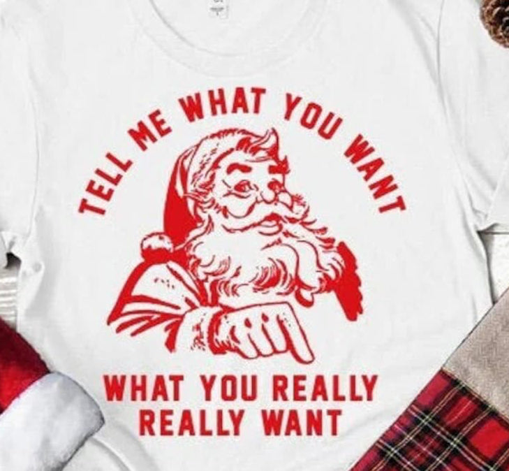 Tell Me What you Want What You Really Really Want Santa Shirt