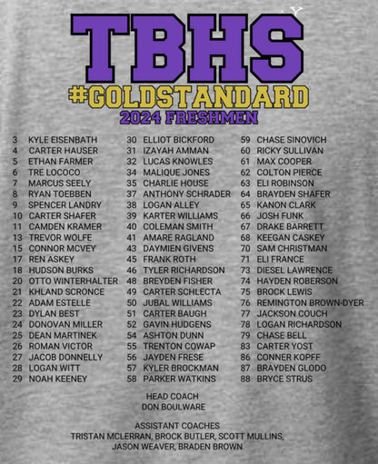 2024 TBHS Freshman Football Roster Shirt