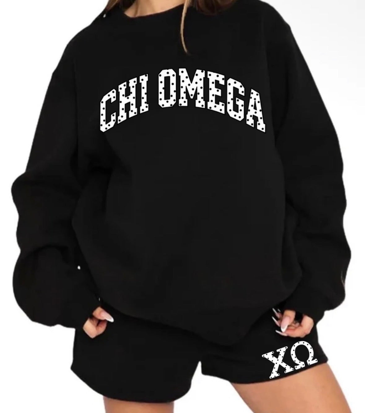 Chi O Polka Dot Short SweatSet