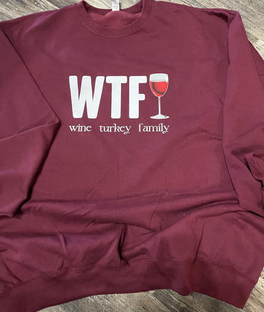 Wine Turkey Family Sweatshirt