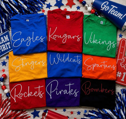 Cursive Mascot Embroidered Shirt