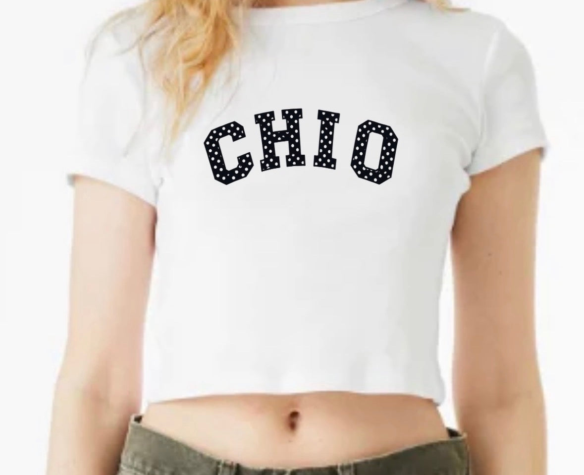 Chi O Polka Dot Baby Tee