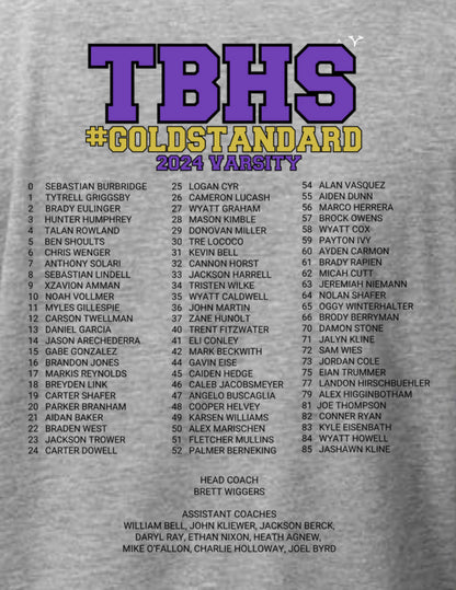 2024 TBHS Varsity Football Roster Shirt