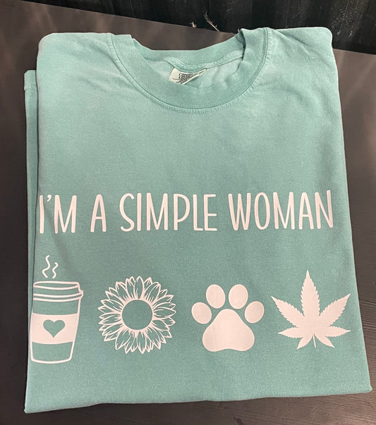I’m a Simple Woman… Coffee, Sunflowers, Dogs and Weed Shirt