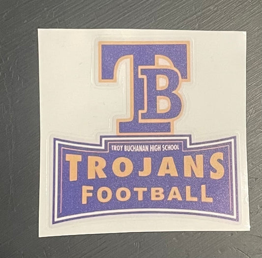 Troy Buchanan High School Trojans Football Car Decal