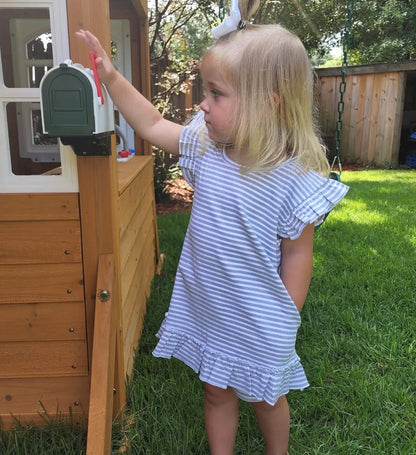 Little Wild Flower Embroidered Girls Pocket Dress (with matching shorts)