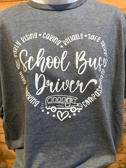School Bus Driver Heart Shirt