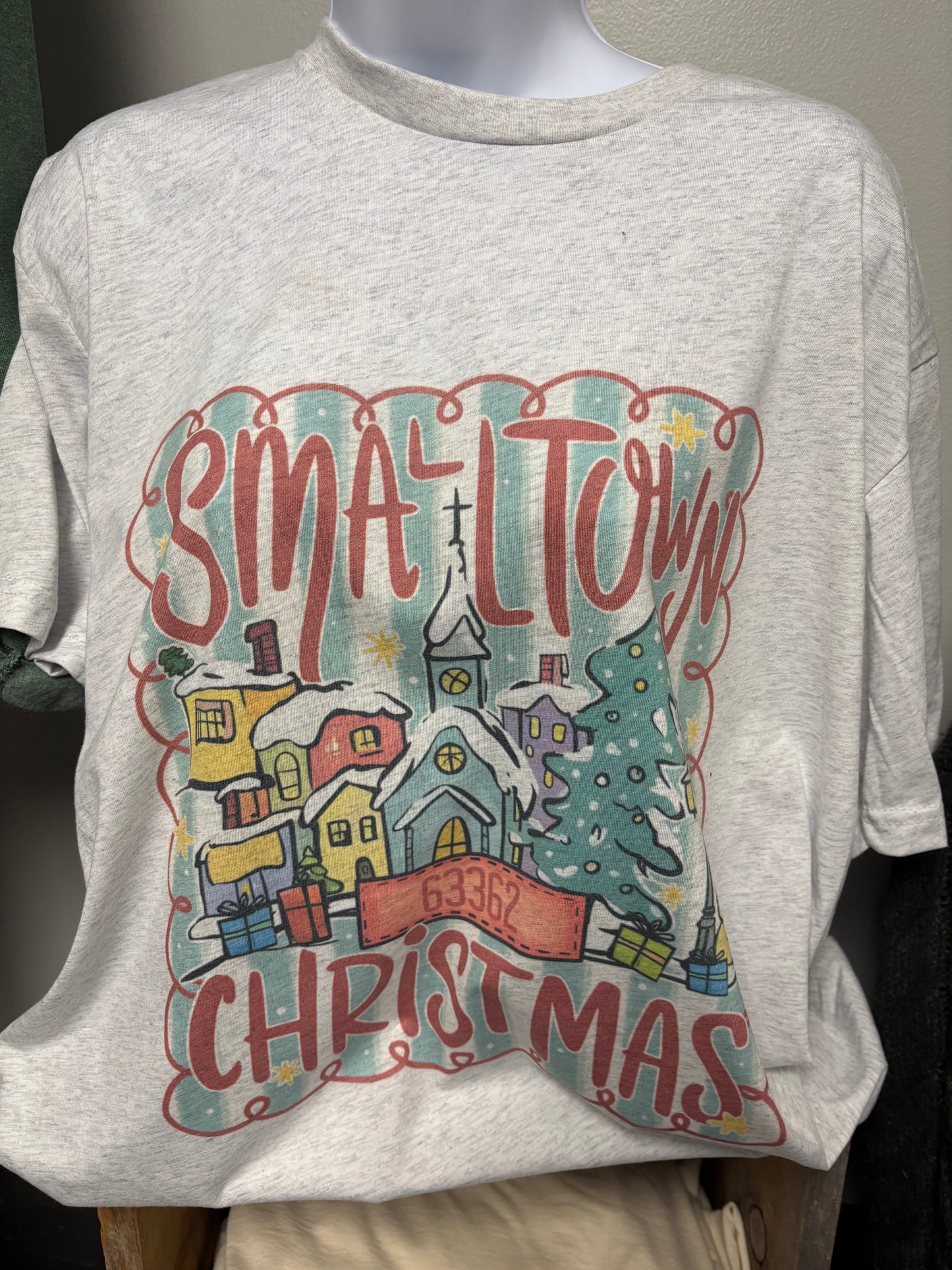 Small Town Christmas Postage Stamp Shirt