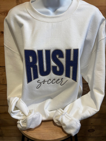 Rush Embroidered Glitter Vinyl Shirt