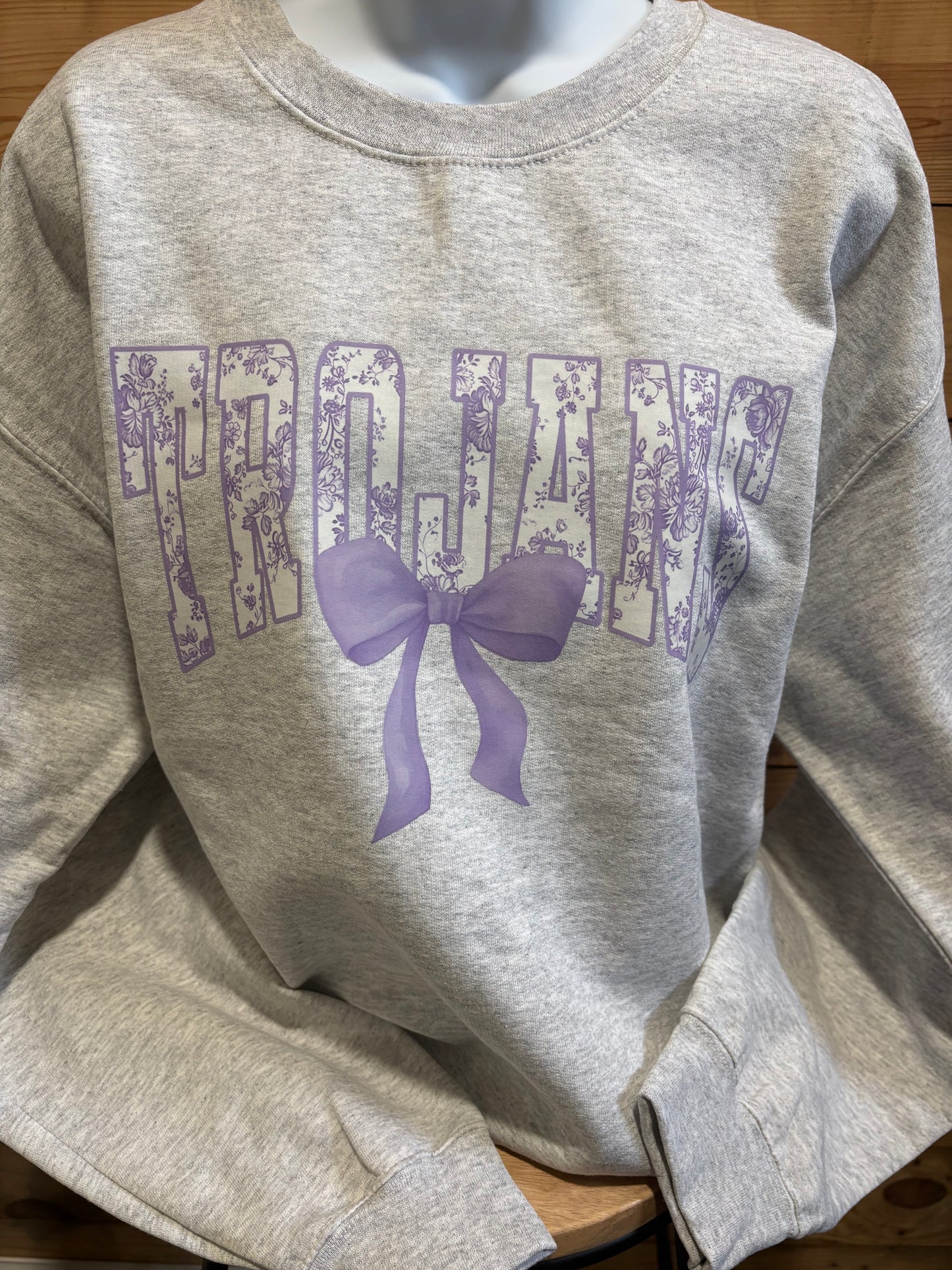 Trojans Light Purple Coquette Bow Sweatshirt