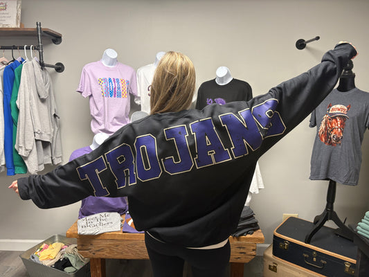 Distressed Oversized Mascot Varsity Sweatshirt