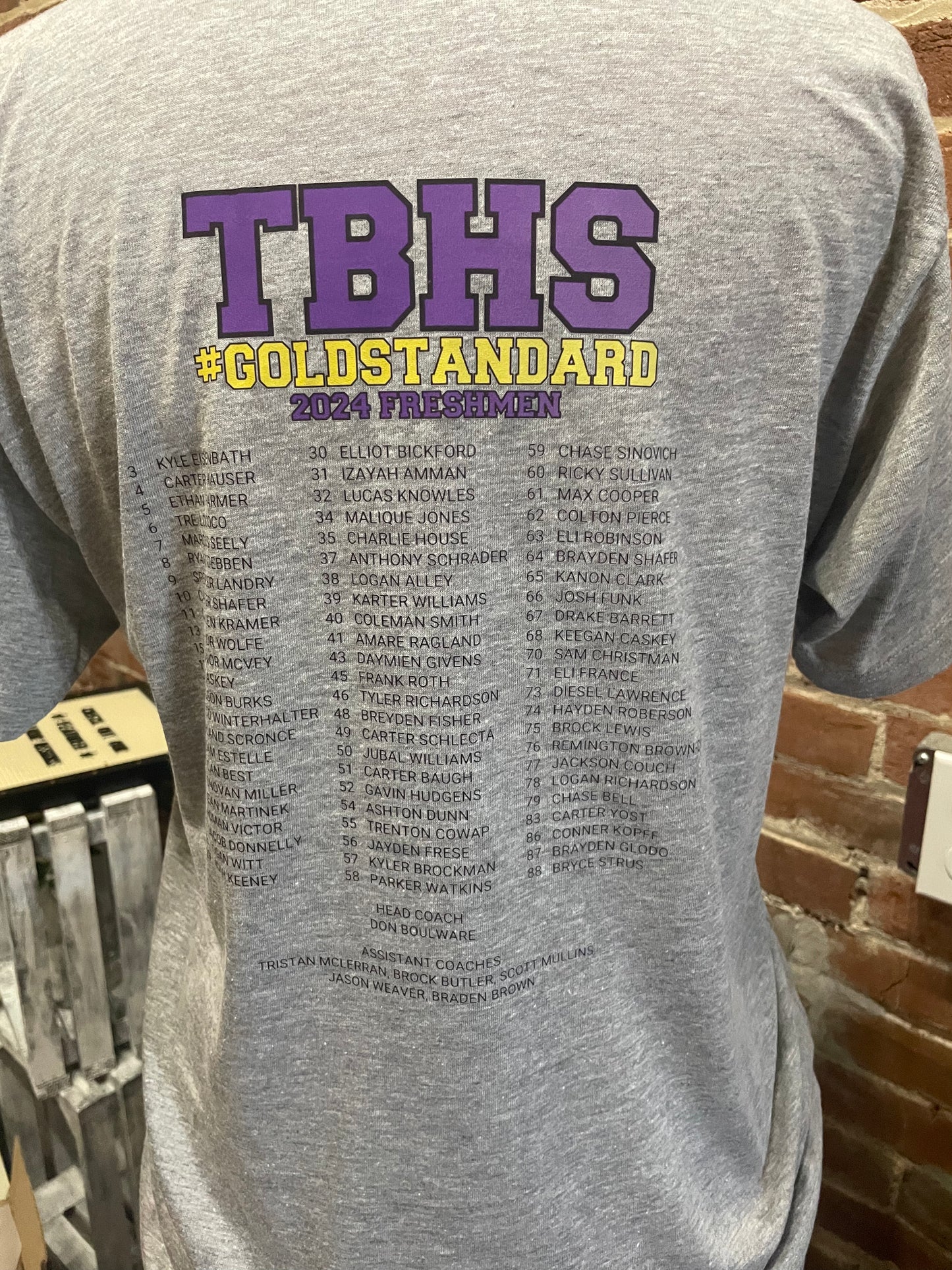 2024 TBHS Freshman Football Roster Shirt