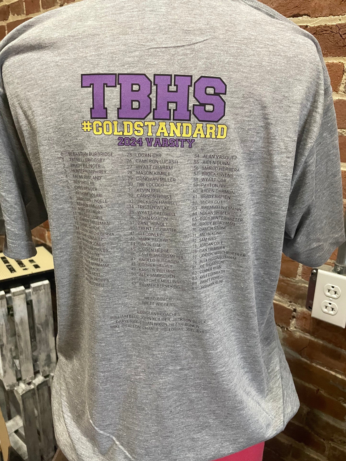 2024 TBHS Varsity Football Roster Shirt