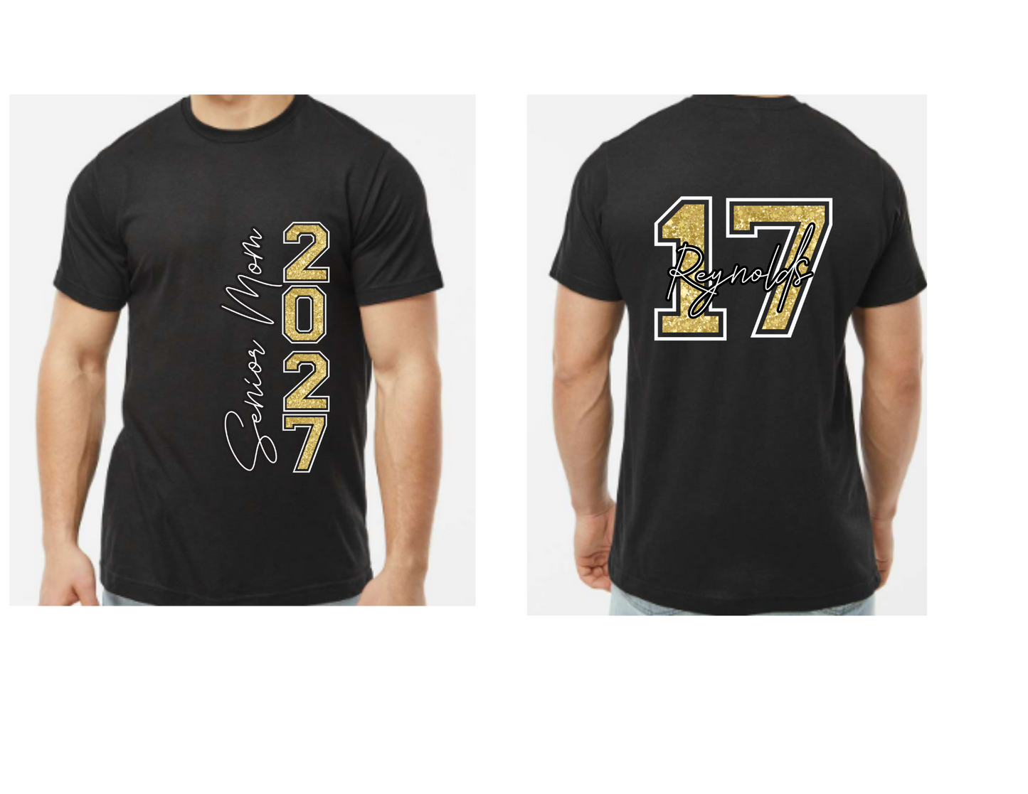 Senior Mom 2027 Personalized Glitter Shirt