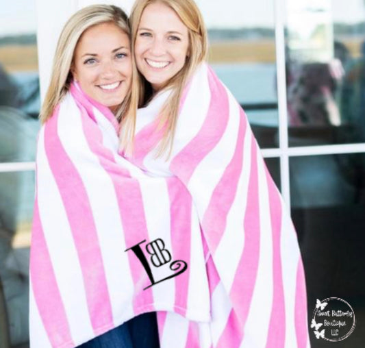 Little Black Book: Women In Business Pink Striped Yacht Club Plush Blanket