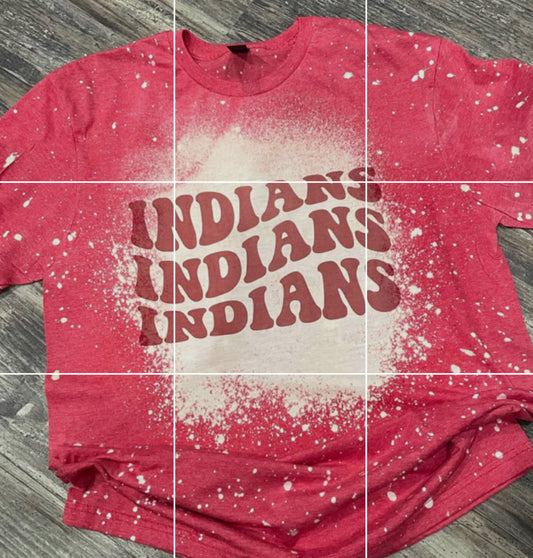 Indians Red Bleached Teeshirt