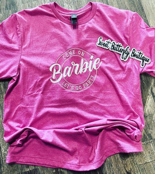 Come on Barbie Let’s Go Party Embroidered Teeshirt