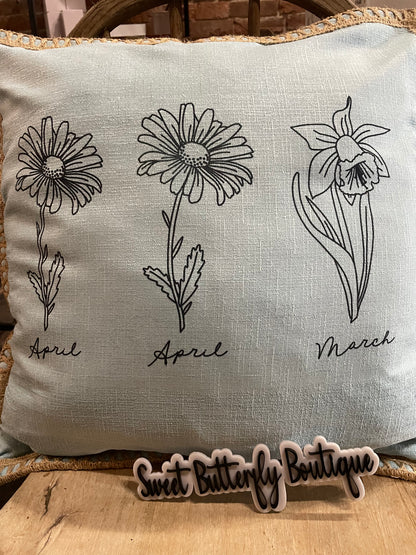 Birth Flower Pillow