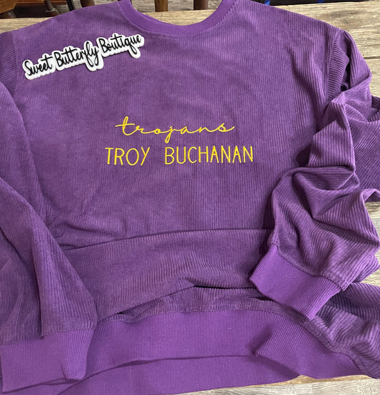 Troy Buchanan Trojans Corded Sweatshirt