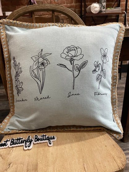 Birth Flower Pillow