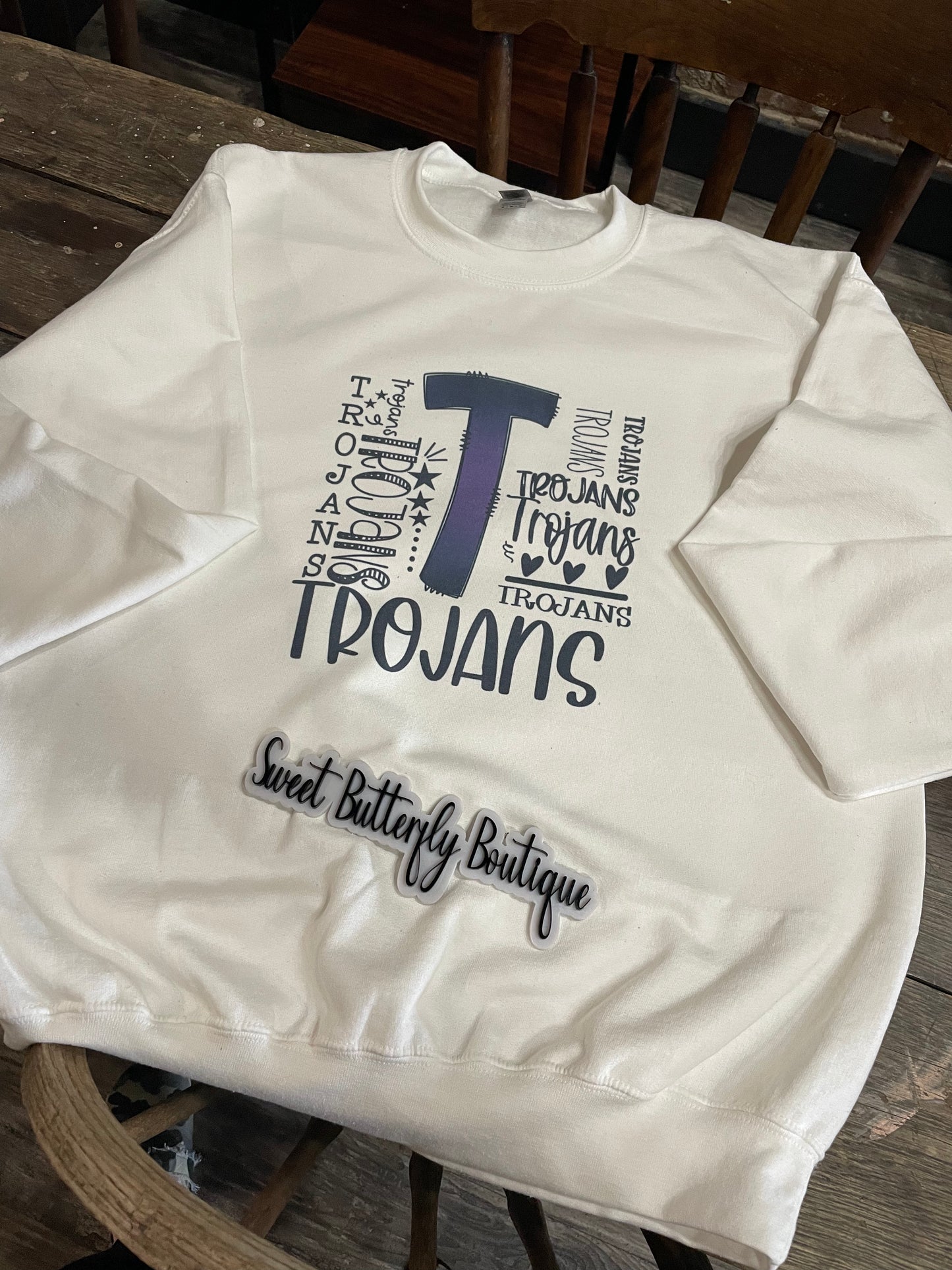Purple P Trojans Typography Shirt