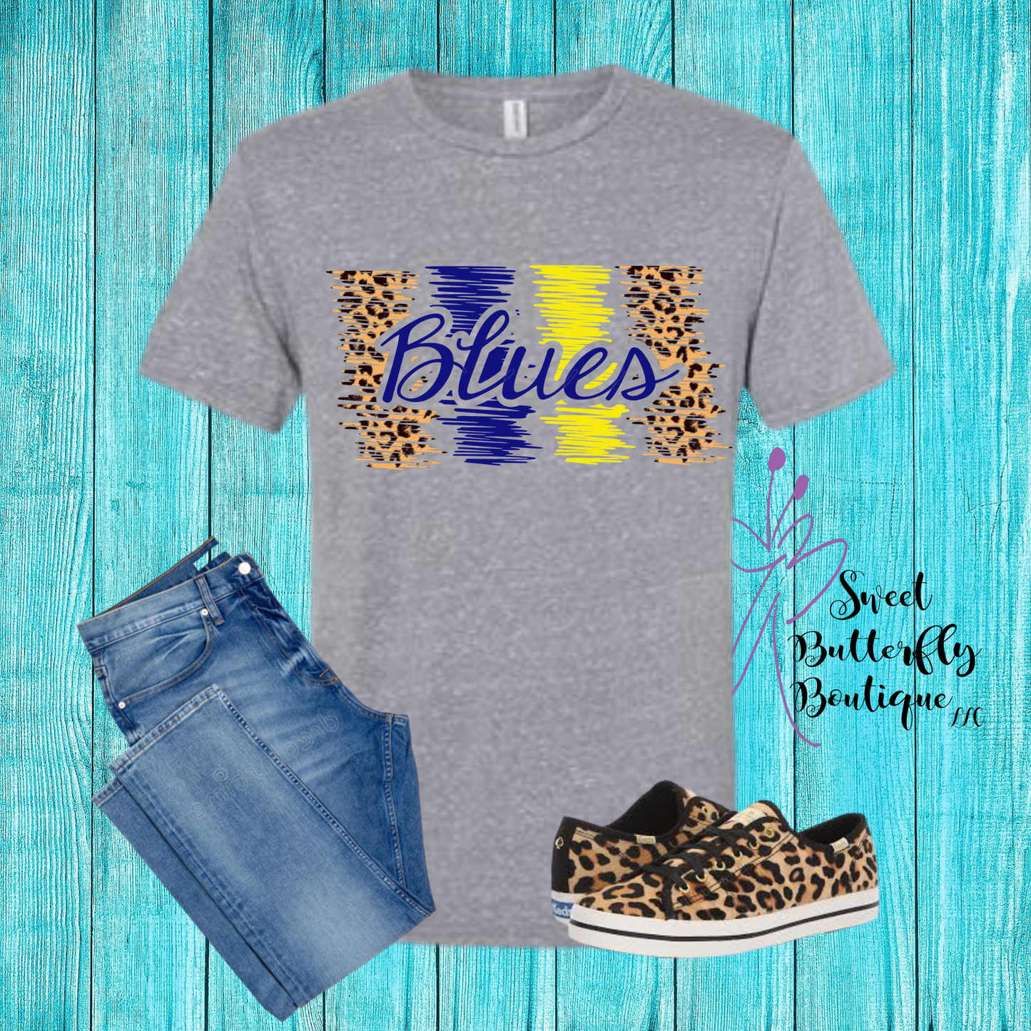 Blues With Leopard Print