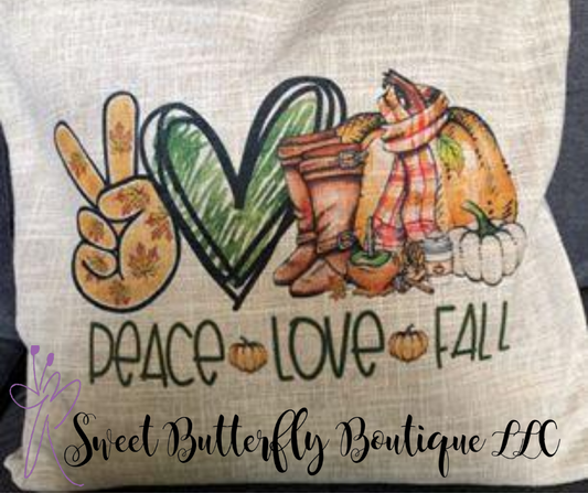 Peace Love Fall Pillow Cover