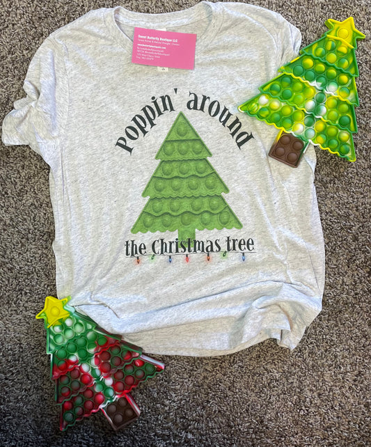 Poppin’ Around the Christmas Tree Teeshirt