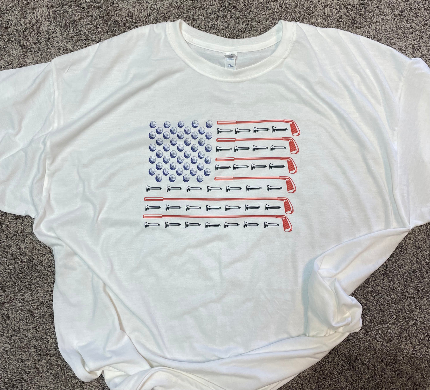 American Flag Golf Teeshirt