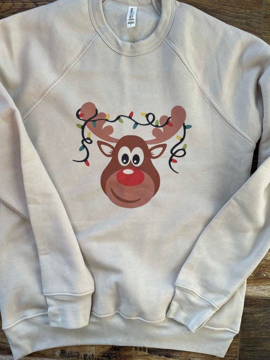 Reindeer Christmas Lights Sweatshirt