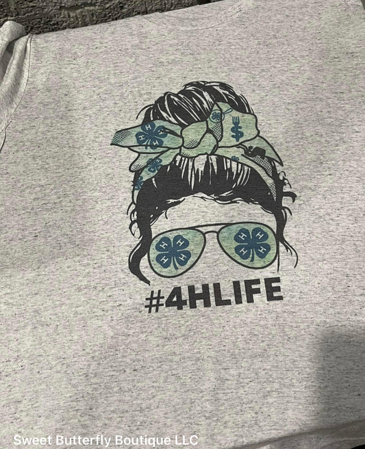 #4H Life Messy Bun Teeshirt