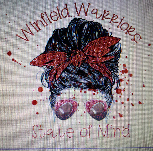 Winfield Warriors State of Mind Messy Bun Shirt